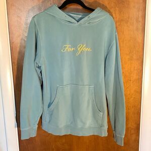 GUC Addison Rae teal “For you” hooded sweatshirt! Size S